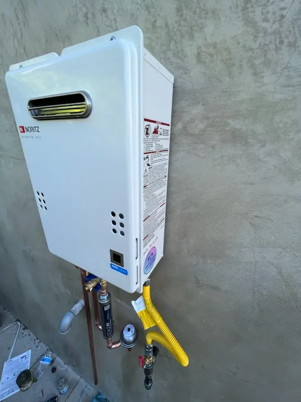 Tankless water heater installation for Valley Forge Homes homes